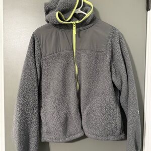 SO Charcoal Fleece Jacket with Lime Trim